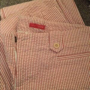 J.Crew classic red / white seersucker pants - sz 4